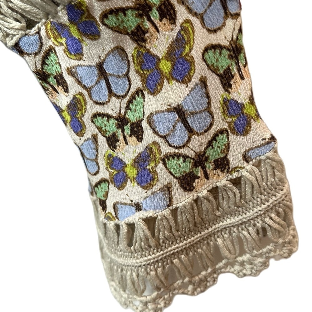 John‎ Mark Boho Crochet Butterfly Blouse Size Medium Top - Picture 6 of 16